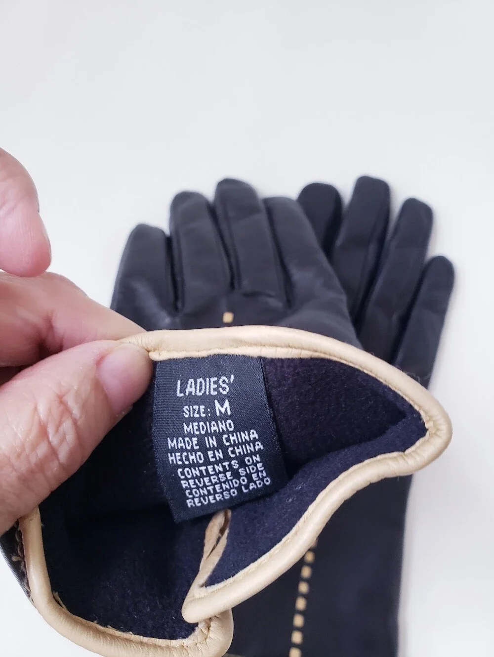 Vintage Adrienne Black Leather Gloves